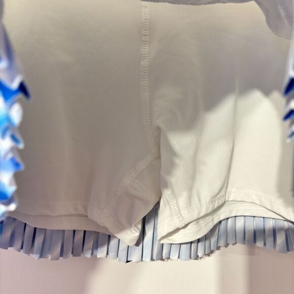 Lucky in Love Women Arctic Blitz Pleated Tennis Skirt Blue White M Pull On Lined - Picture 3 of 6